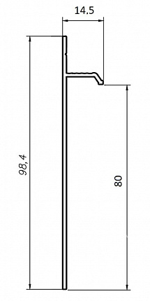 Плинтус скрытого монтажа Evrowood (Евровуд) AFD 1 (2700х98,4х14,5 мм) теневой зазор 80 мм