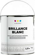 Краска интерьерная супербелая Vincent Brillance Blanc 2,25 л