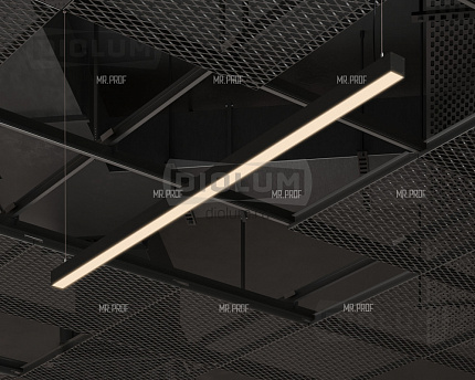 Линейный светодиодный светильник LP33-1200 для кубообразных потолков, черный, 33Вт, 4000К